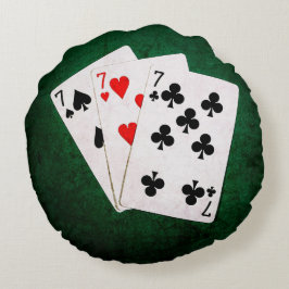 Almofada Redonda Blackjack 21 - Sete, Sete, Sete