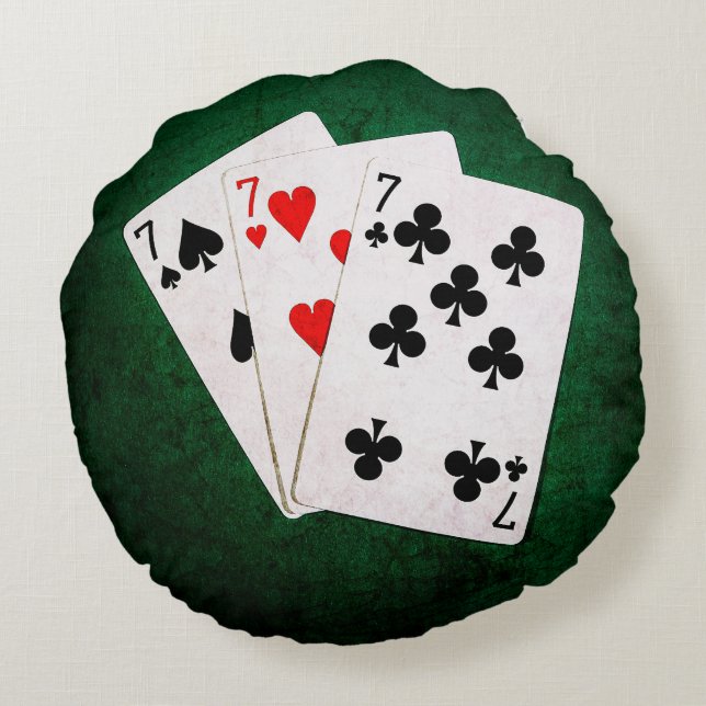 Almofada Redonda Blackjack 21 - Sete, Sete, Sete (Verso)