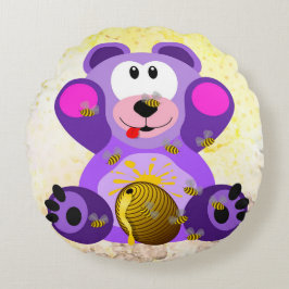 Almofada Redonda Blauer Honig Bär