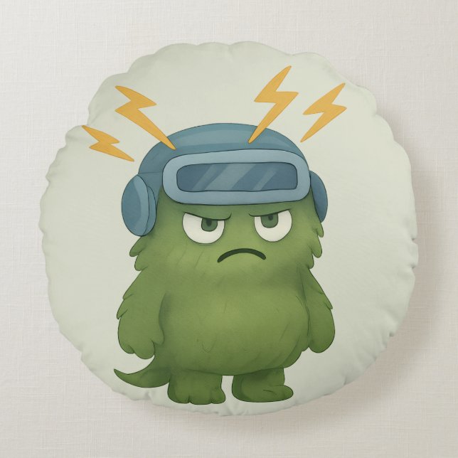 Almofada Redonda Blitz Kissen – Das ADHS-Monster im Hyperfokus  (Frente)