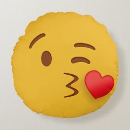 Almofada Redonda Blow Kiss Emoji