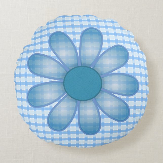 Almofada Redonda Blue Flower Screwball Graphics (Frente)
