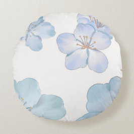 Almofada Redonda Blue Hibiscus
