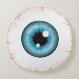 Almofada Redonda Blue Iris Eyeball Assustador Olho de Halloween