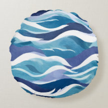 Blue Ocean Waves | Modern Simplistic Watercolor 