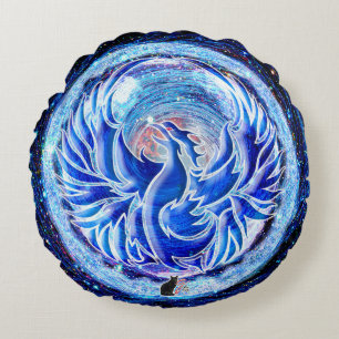 Almofada Redonda Blue Phoenix