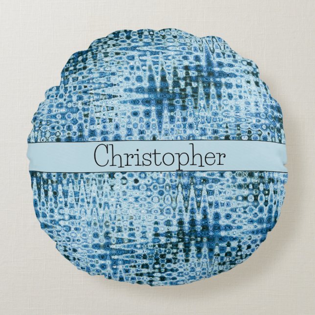 Almofada Redonda Blues de Abstrato de Cute Personalizados (Frente)