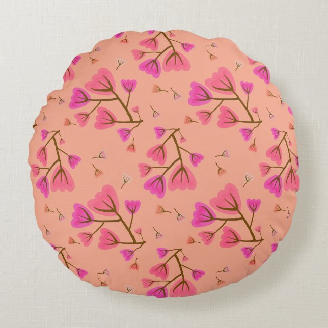 Almofada Redonda Blushing Petals Round Accent Pillow (Frente)