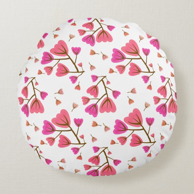 Almofada Redonda Blushing Petals Round Accent Pillow (Frente)