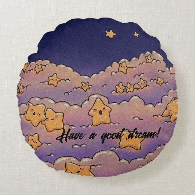 Almofada Redonda boa noite (Frente)