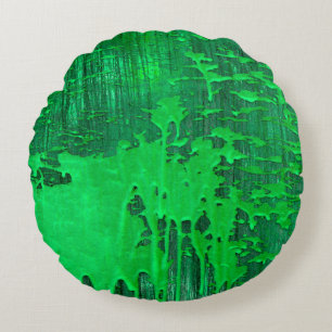 Almofada Redonda Boa superfície verde velha com textura de pingos d