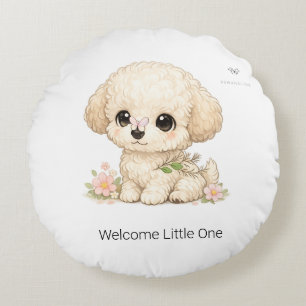 Almofada Redonda Boas-vindas Pequeno(a) Chibi Brinquedo Poodle Almo