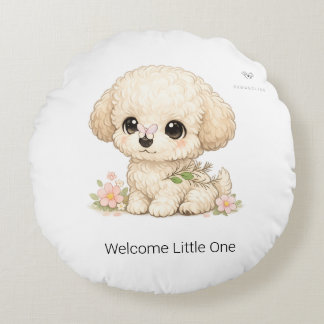Almofada Redonda Boas-vindas Pequeno(a) Chibi Brinquedo Poodle Almo