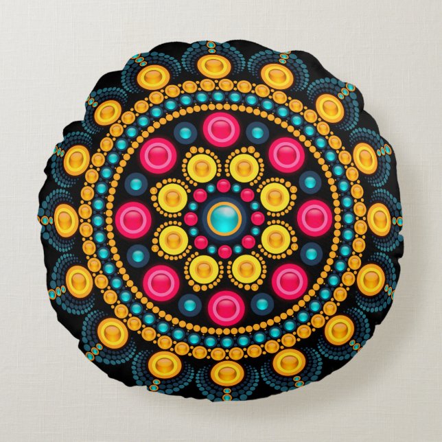 Almofada Redonda Bohemian Round Throw Pillow (Frente)