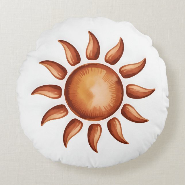 Almofada Redonda Boho Aesthetic Rainbow Party (Frente)