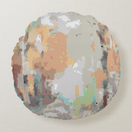 Almofada Redonda Boho vintage rústico, laranja esticado, castanho,