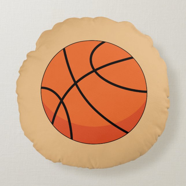 Almofada Redonda Bola de Basquete de Cartoon (Frente)