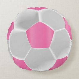 Almofada Redonda Bola de Futebol Rosa bonito