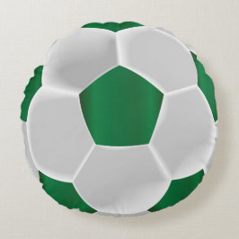 Almofada Redonda Bola de Futebol Verde e Branco