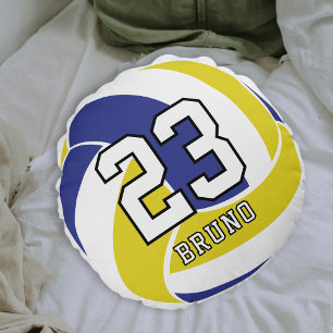 Almofada Redonda Bola de Volei Personalizada com Nome e Número da C