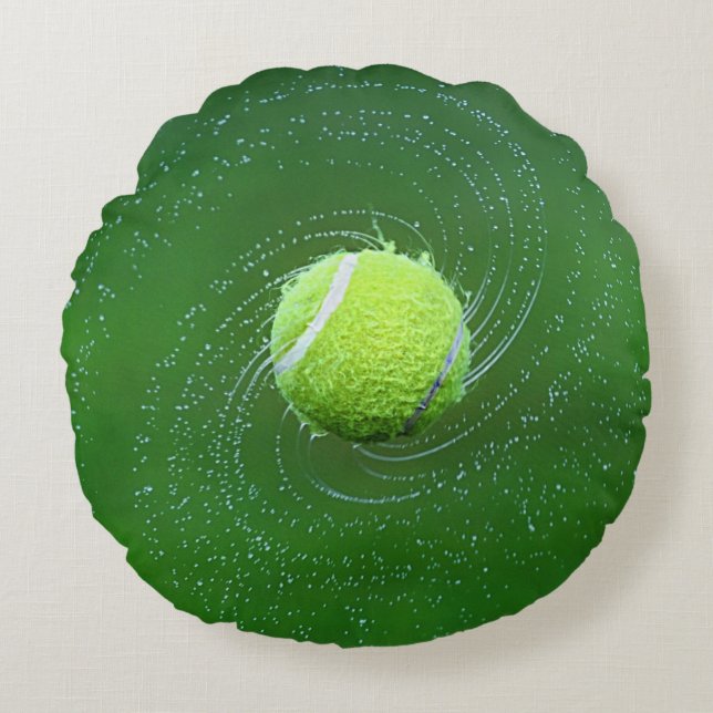 Almofada Redonda Bola Tênis amarela personalizada (Frente)