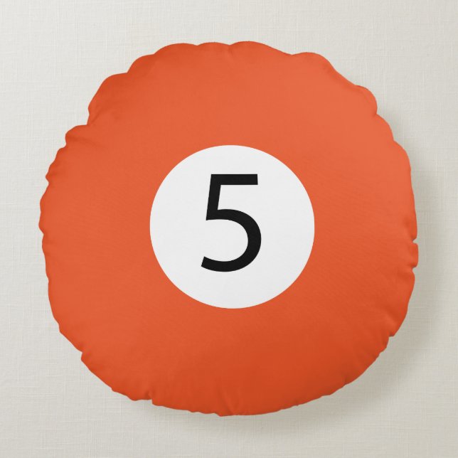 Almofada Redonda Bolas de Bilhar Sólidas e Stripe #5 Colecionam tod (Frente)