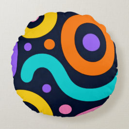 Almofada Redonda Bold Geometric Circles Round Pillow