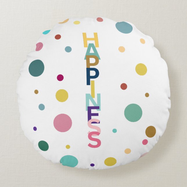 Almofada Redonda Bolha de felicidade (Frente)