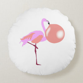 Almofada Redonda Bolha Engraçada Goma Flamingo Soprando Bolha