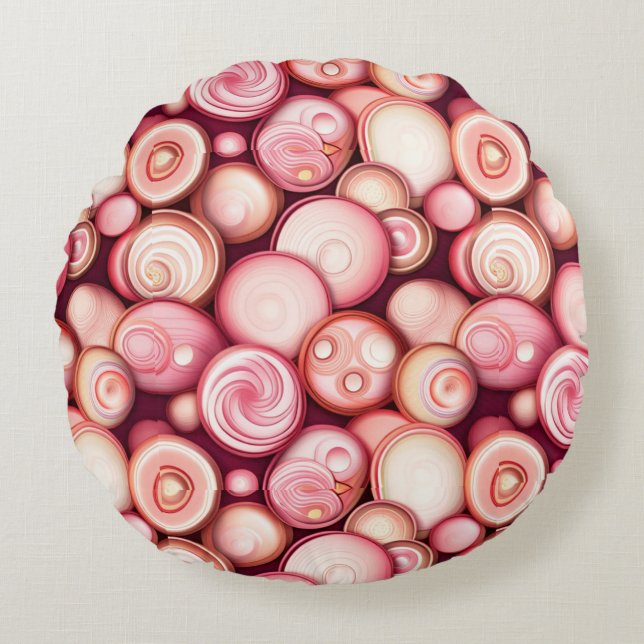 Almofada Redonda Bolhas de Chiclete (Frente)