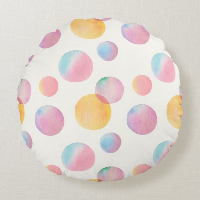 Almofada Redonda Bolhas de chocolate em Travesseiro redondo (Frente)
