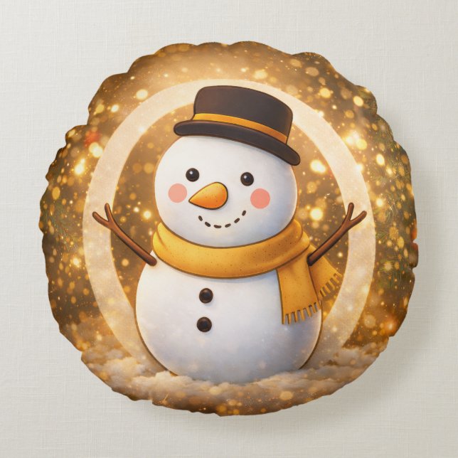 Almofada Redonda Boneco de neve (Frente)