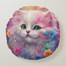 Bonita Gato Branco Fluffy