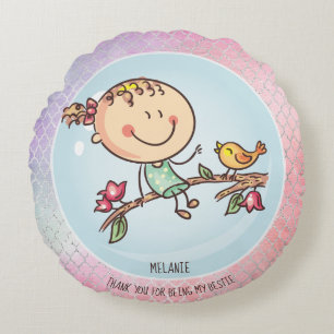 Almofada Redonda Bonitas BFF Besties Kawaii presentes para garotas 