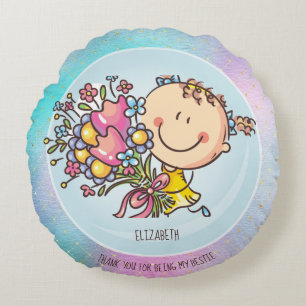 Almofada Redonda Bonitas BFF Besties Kawaii presentes para garotas 