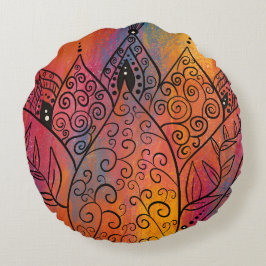 Almofada Redonda Bonito Arte Floral