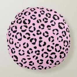 Almofada Redonda Bonito em impressão animal rosa
