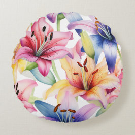 Almofada Redonda Bonito floral decorativo chamativo