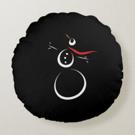 Almofada Redonda Bonito inverno - Neve Preta