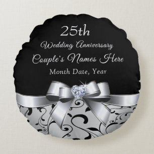 Almofada Redonda Bonito presente de aniversário de casamento de 25 