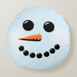 Almofada Redonda Bonito Snowman Face Feriado de inverno Snowmen