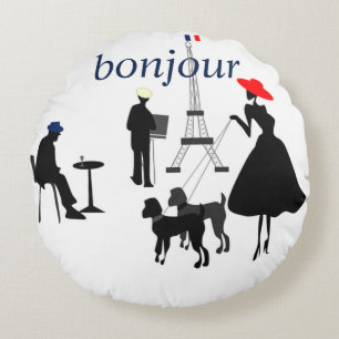 Almofada Redonda Bonjour Paris
