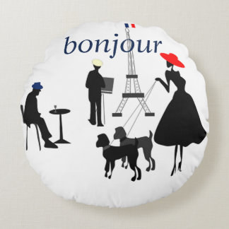 Almofada Redonda Bonjour Paris