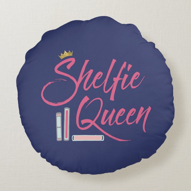 Almofada Redonda Booklover Blue Shelfie Queen Throw (Verso)