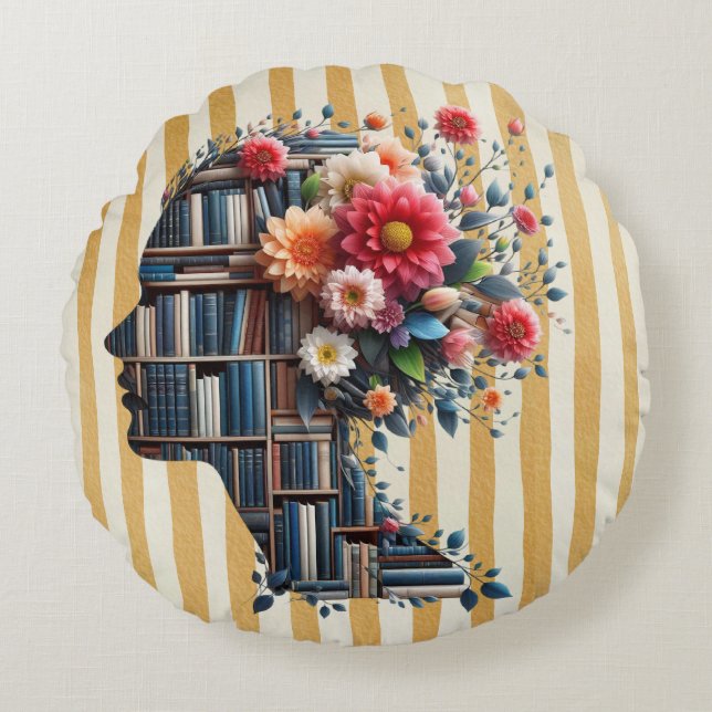 Almofada Redonda Books Are My Therapy for Bookish (Frente)