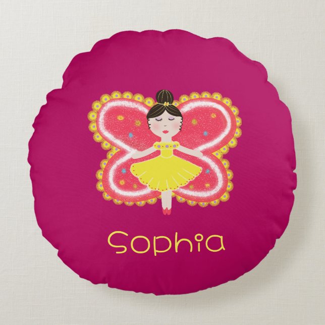 Almofada Redonda Borboleta (Frente)