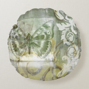 Almofada Redonda Borboleta Verde Indefinida com Porta de Ironwork