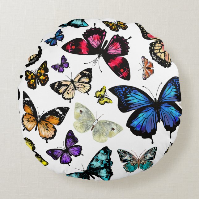 Almofada Redonda Borboletas (Frente)
