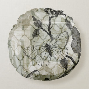 Almofada Redonda Borboletas árabes II