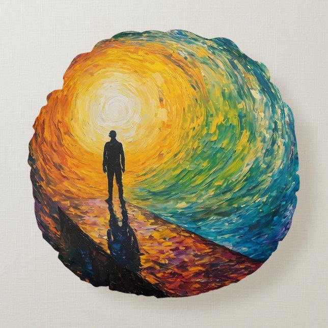 Almofada Redonda Borda da Dimensão (Frente)